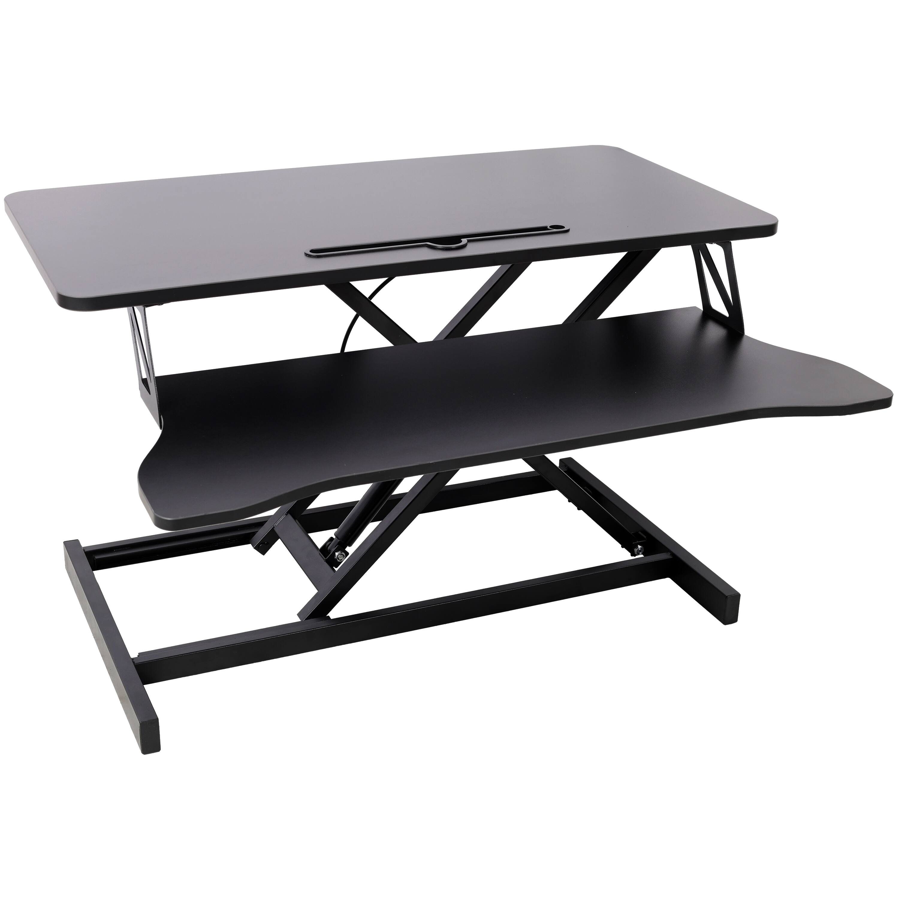 Angle. GOODSILO - Adjustable Height Standing Laptop Desk | Sit Stand Up Workstation with Keyboard Tray - Black.