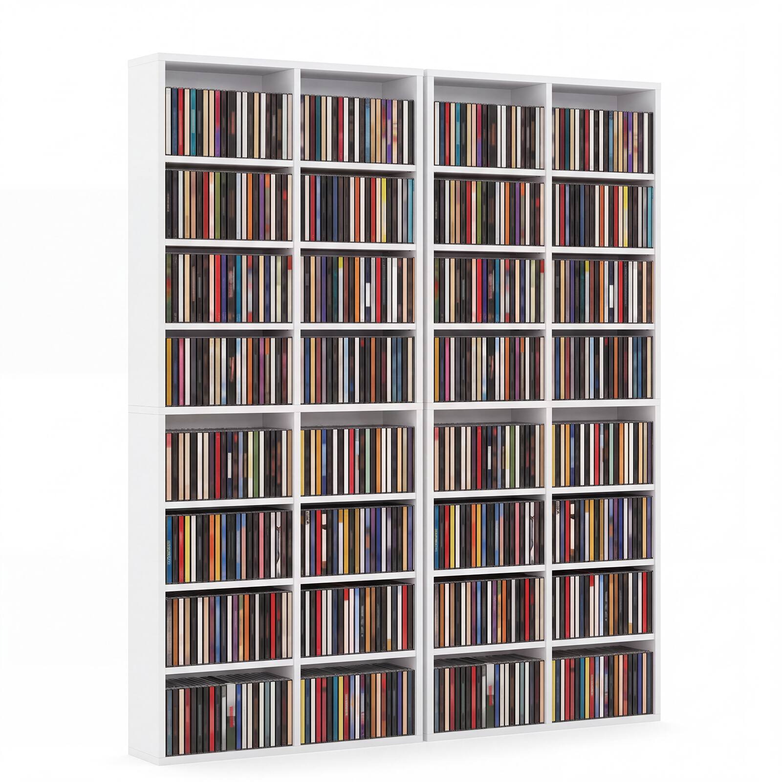 Alt View 9. Costway - Costway 2 PCS 16-Cube Bookcases CD Storage Rack with 12 Adjustable Shelves, Media Storage Organizer - White.