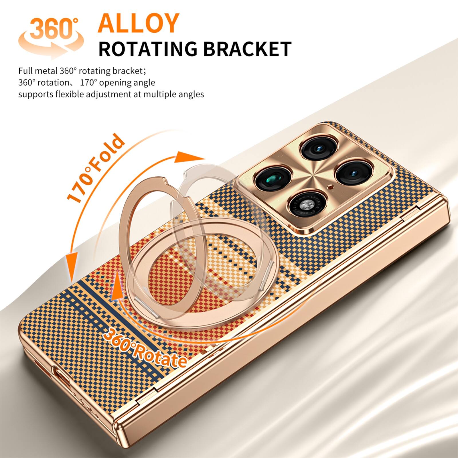 360 ALLOY ROTATING BRACKET

Full metal 360° rotating bracket; 360° rotation, 170° opening angle supports flexible adjustment at multiple angles

170° Fold 360° Rotate