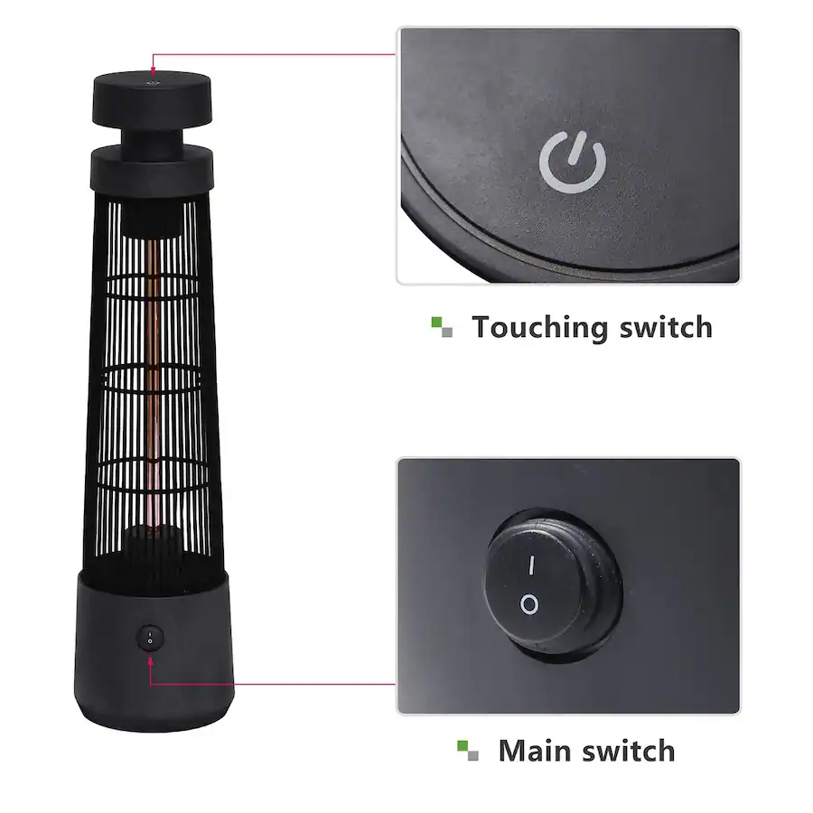 Simple Layout Ad Loheer Freestanding Outdoor Electric Heater, 1200W Infrared Patio ...