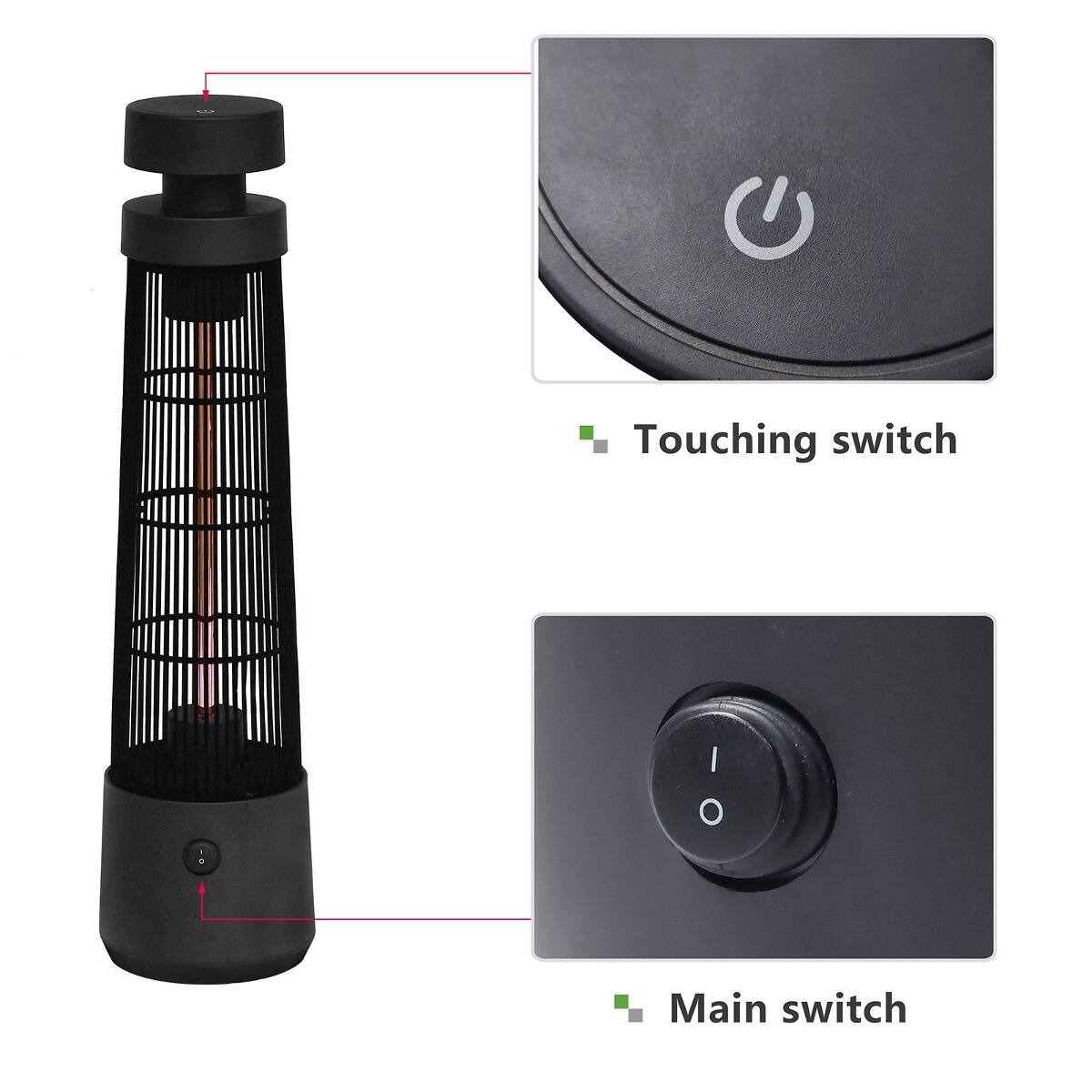 Loheer Freestanding Outdoor Electric Heater, 1200W Infrared Patio ...