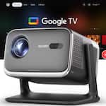 Aurzen - Smart Projector, Built-in Google TV, 20W Visible Speakers, DoIby Audio, TOF Auto Focus, 500 ANSI Lumens - Black