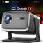 Aurzen - Smart Projector, Built-in Google TV, 20W Visible Speakers, DoIby Audio, TOF Auto Focus, 500 ANSI Lumens - Black