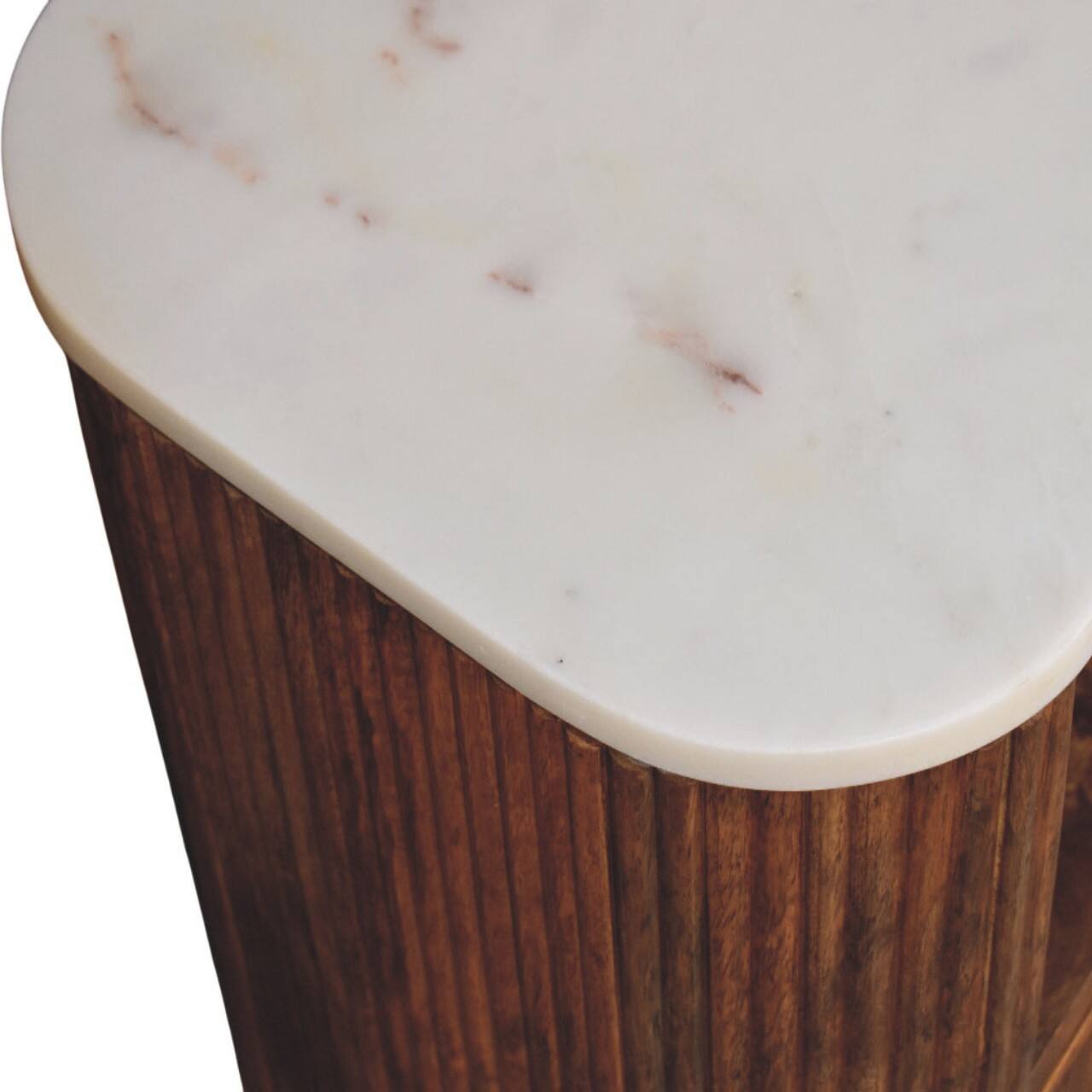 Alt View 5. Artisan Furniture - Artisan Furniture Solid Wood Beaumont Marble Bedside - Brown.