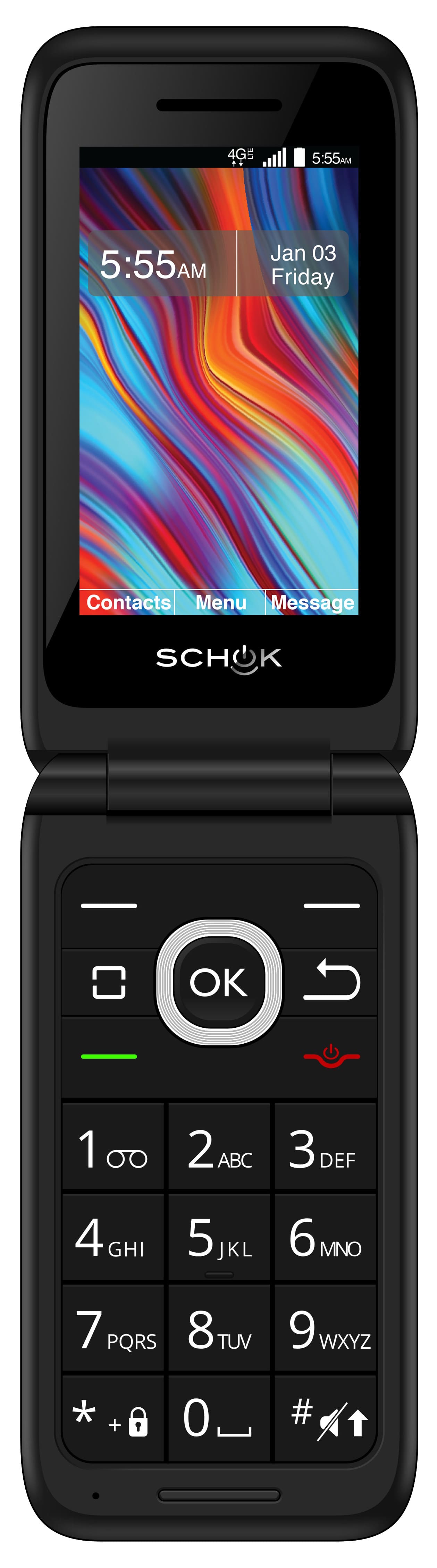 Schok Classic Flip Phone top (GSM Unlocked) 8GB - Black