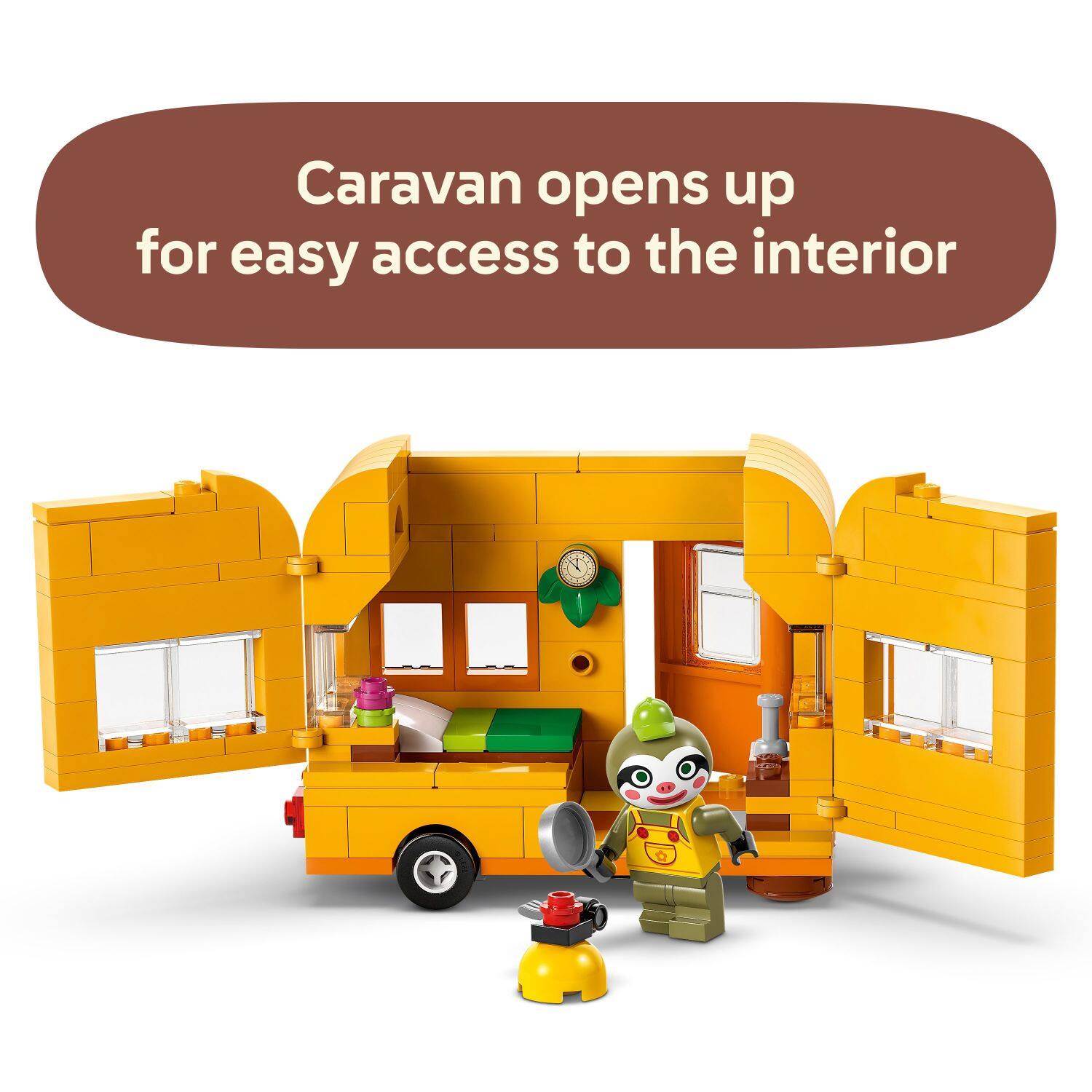 Caravan opens up for easy access to the interior.