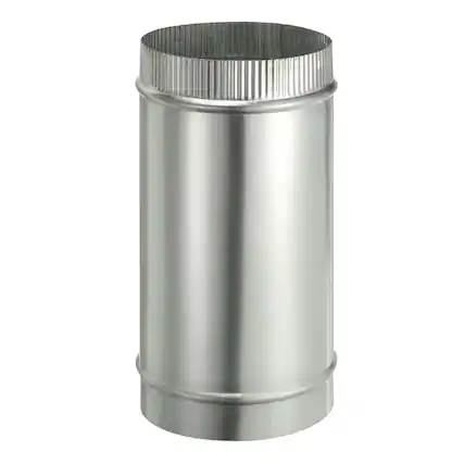 Front. Unique Bargains - 6 x 12 Inch Round Dryer Duct, 1pc Galvanized Steel Crimped Straight Air Vent Duct Extension Coupler Pipe Adapter - Silver.