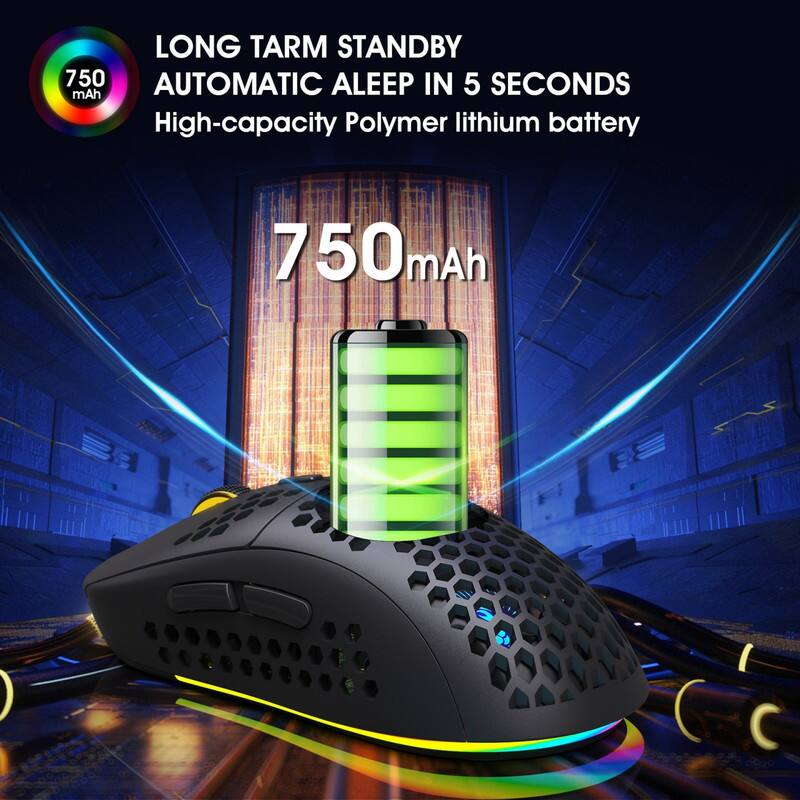 LONG TERM STANDBY  
AUTOMATIC ALLEEP IN 5 SECONDS  
High-capacity Polymer lithium battery  

750 mAh