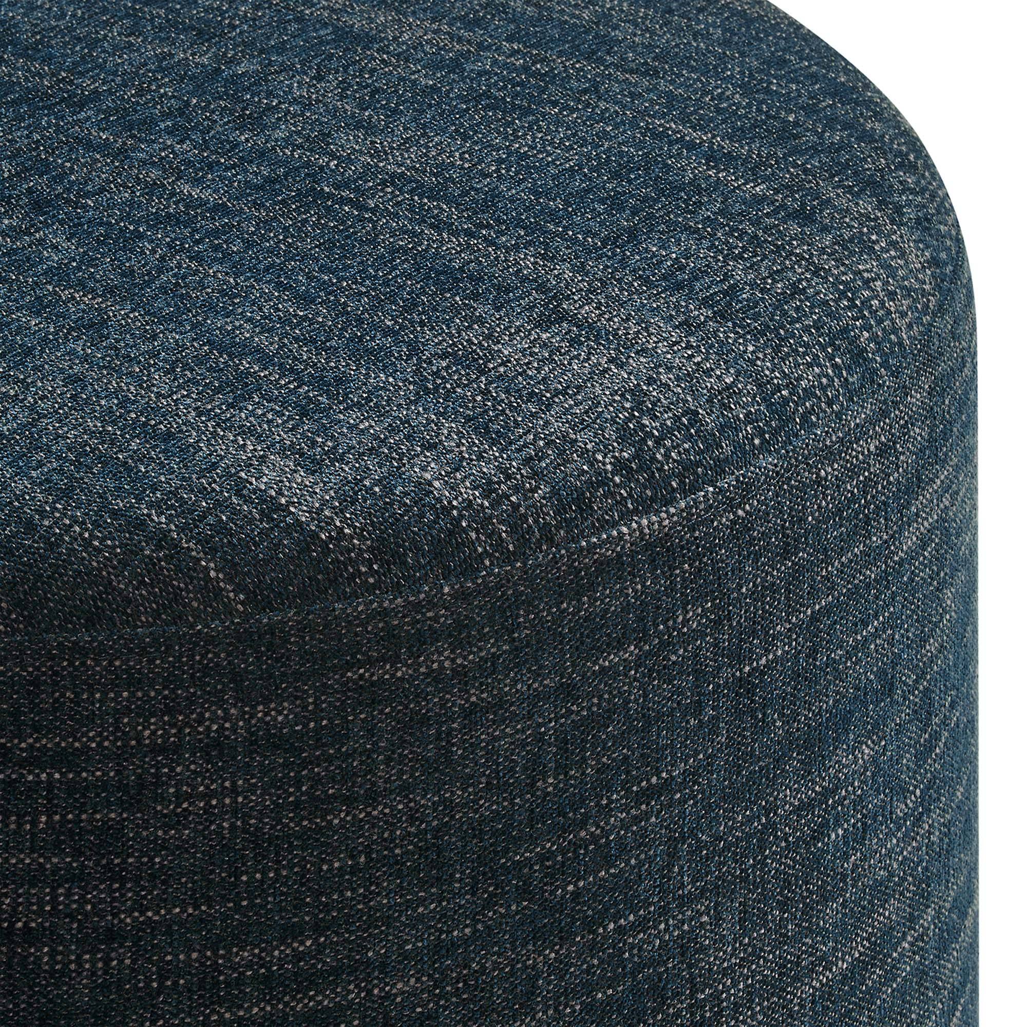 Alt View 4. Modway - Callum Large 23" Round Woven Heathered Fabric Upholstered Ottoman by Modway - Heathered Weave Azure.