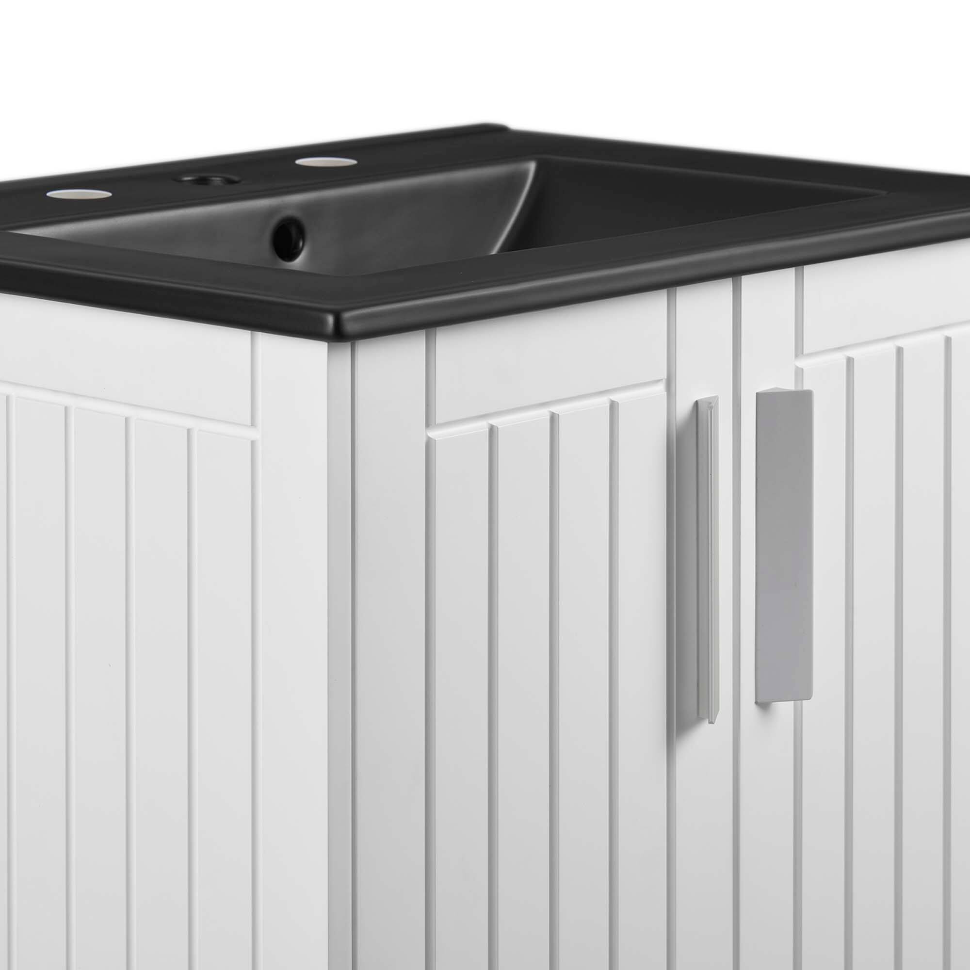 Alt View 6. Modway - Augusta 24" Bathroom Vanity by Modway - White Black.