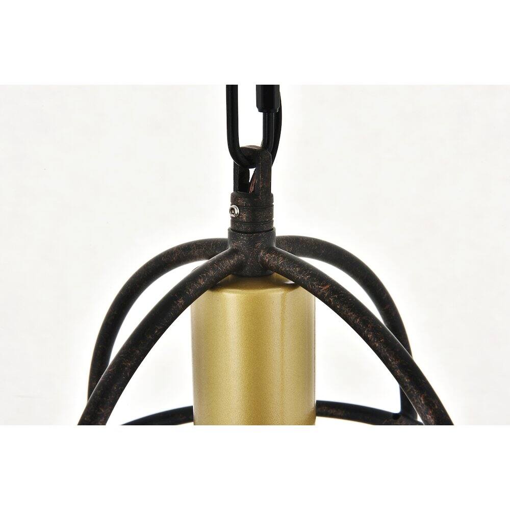Alt View 2. Living District - Octavia 1 Light Brass And Dark Brown Pendant - Brass And Dark Brown.