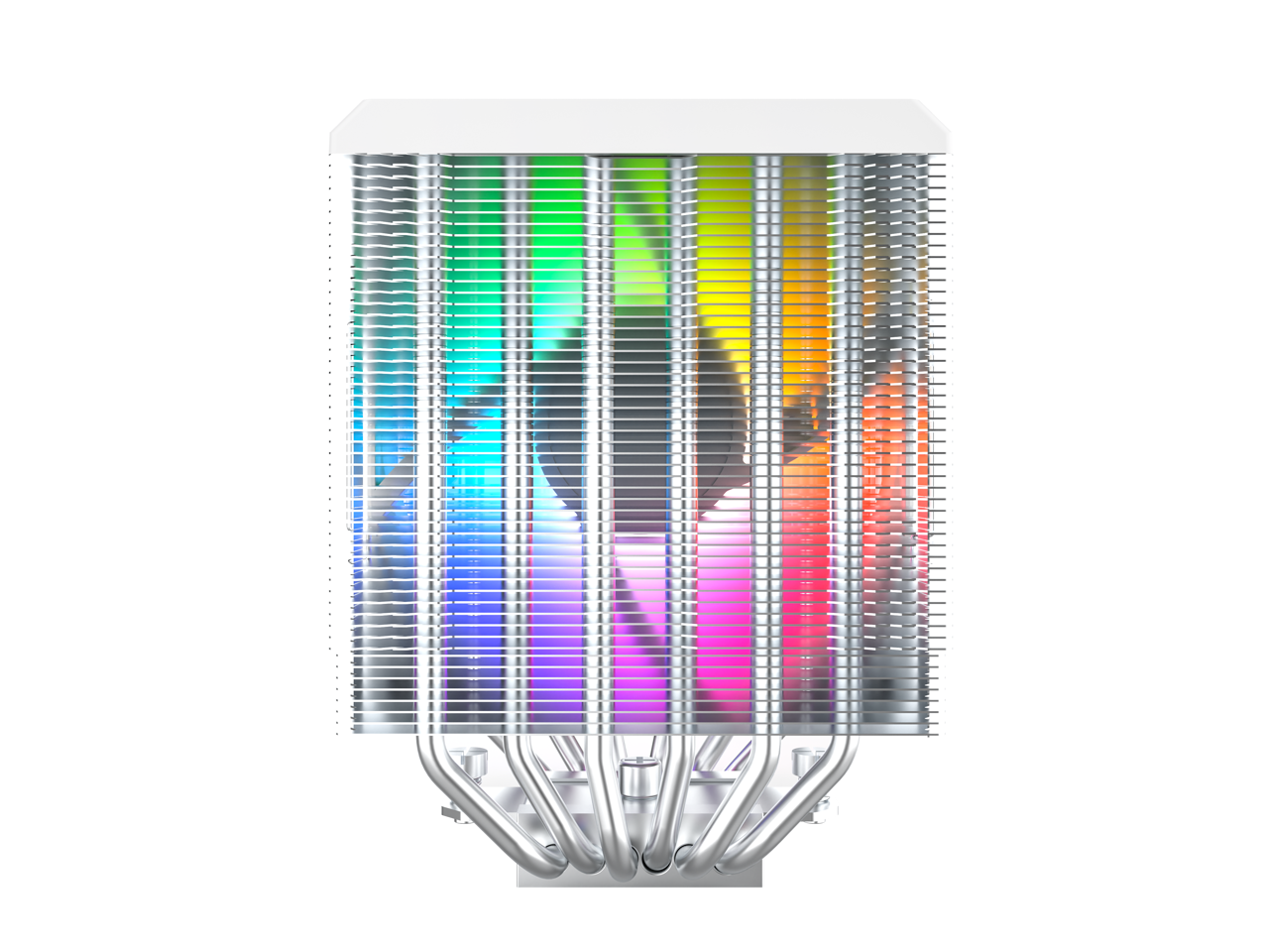 Alt View 3. Montech - MONTECH NX600 ARGB Dual-Tower Cooler | 6 Heatpipes, White | LGA1700/1851, AM5 - White.