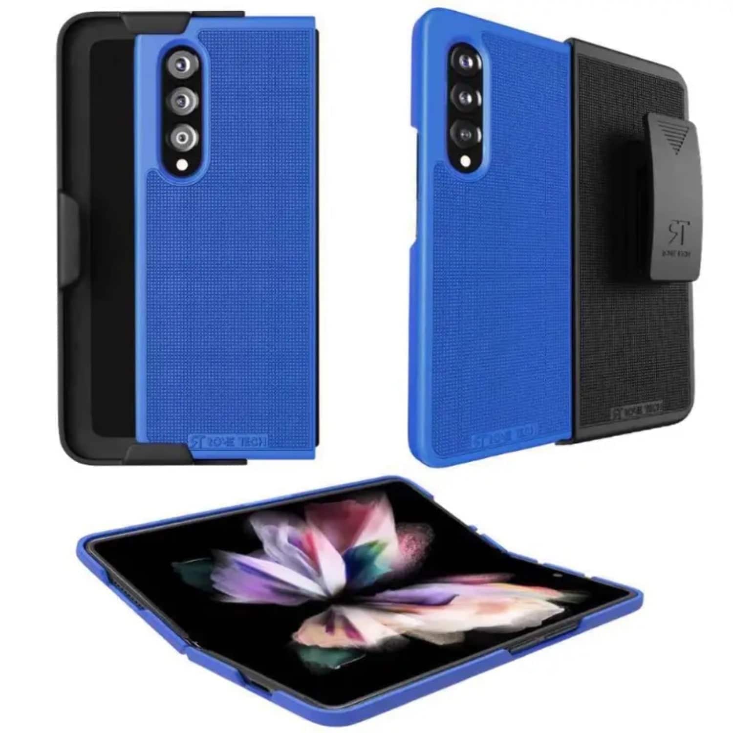 RomeTech - Rome Tech Shell Holster for Galaxy Z Fold 3 - Blue/Black - Blue Case / Black Holster