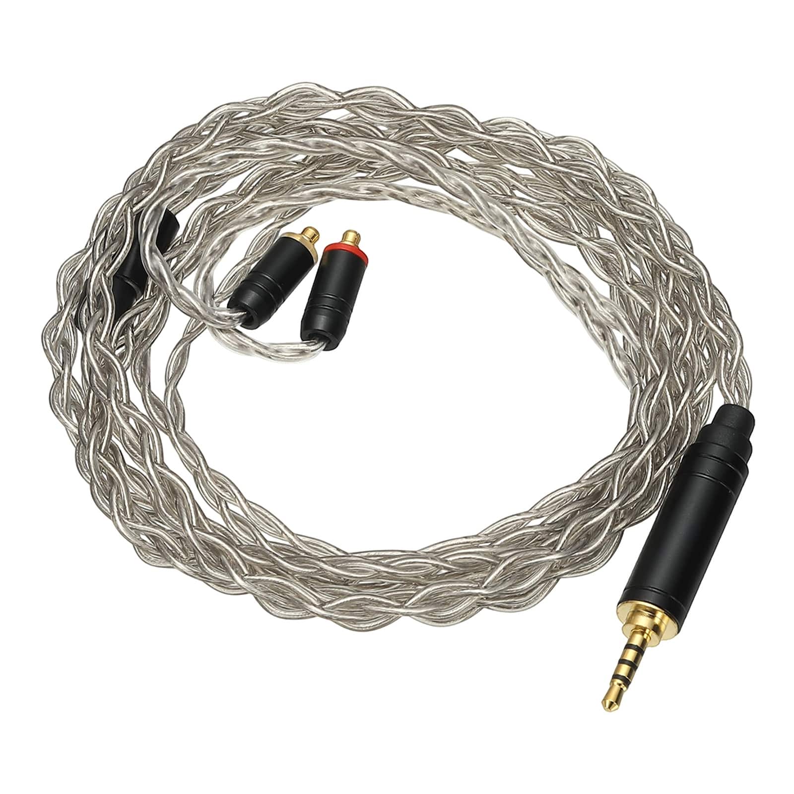 Unique Bargains - IEM Earphone Cable 1.2M, 28AWG 4-Core High Purity Silver-Plated HiFi Replacement for Ananda Arya HE400SE (2.5mm, MMCX) - Gray