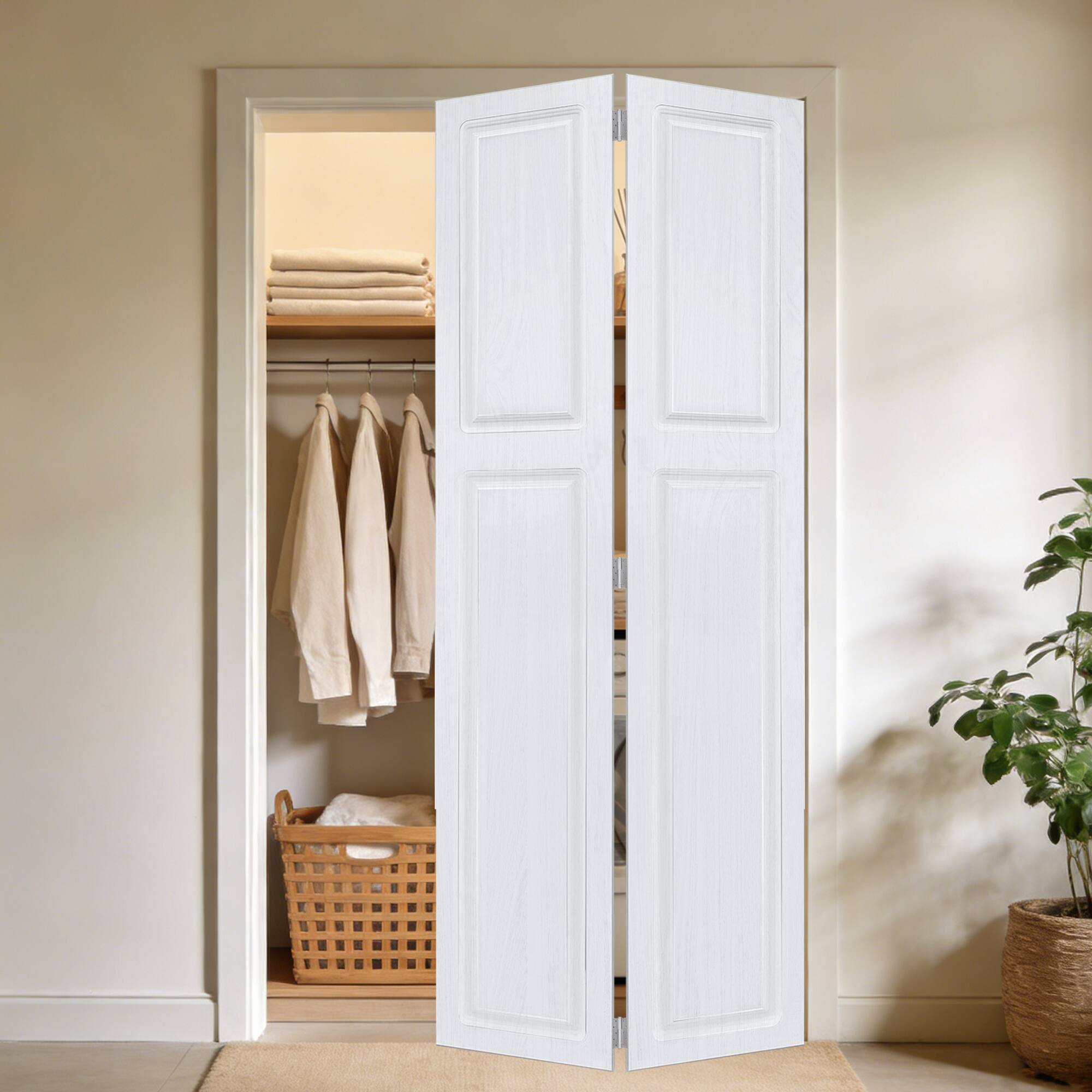 Alt View 4. Boyel Living - Milk White Interior Barn Door 80-in L x 0.75-in W x 36-in H with Matching Installation Hardware - Milk White.