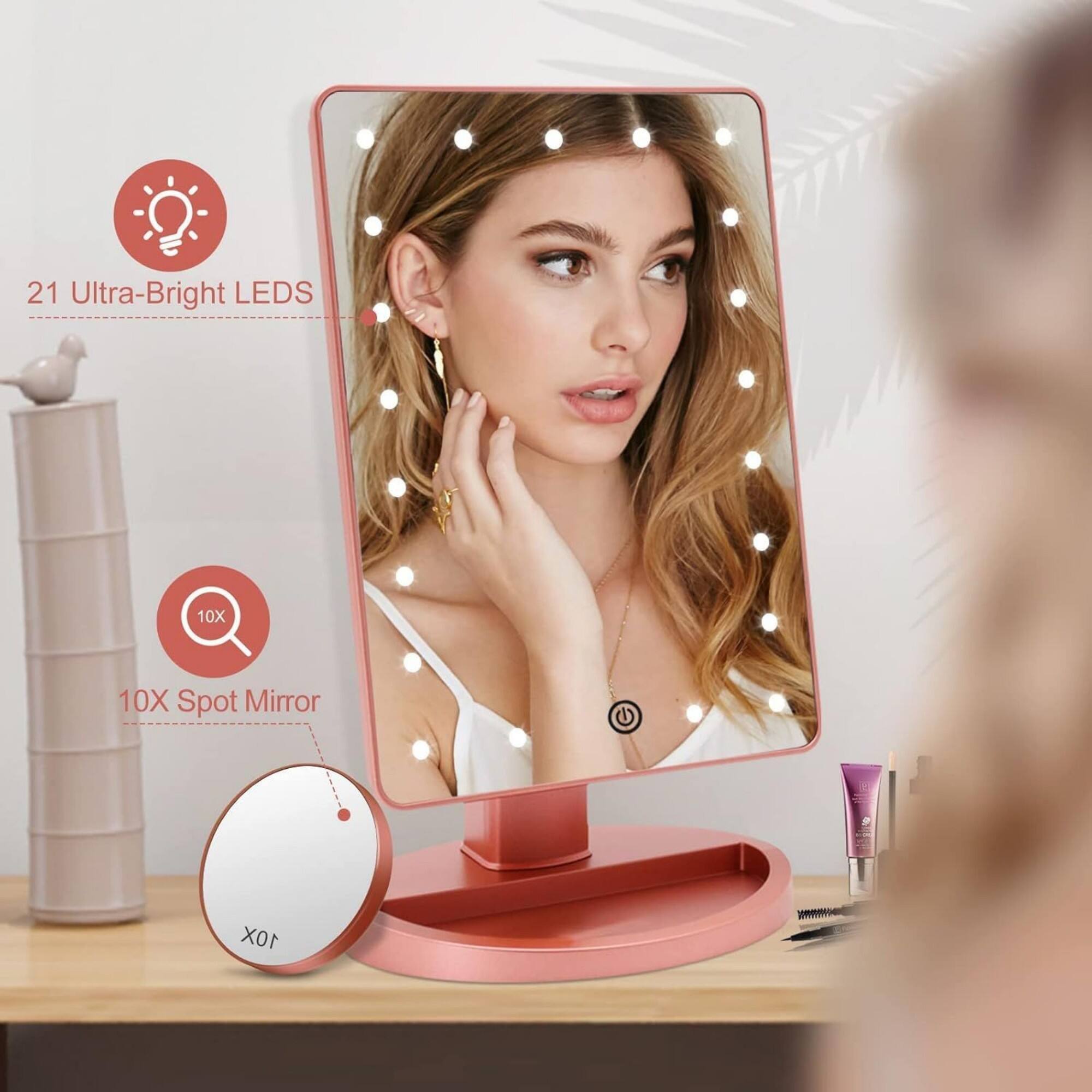 21 Ultra-Bright LEDs  
10X Spot Mirror