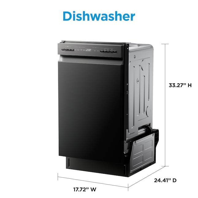 Dishwasher

- Height: 33.27"
- Width: 17.72"
- Depth: 24.41"