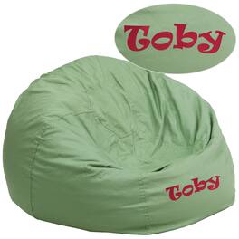 Flash Furniture - Duncan Personalized Oversized Solid Bean Bag Chair for Kids and Adults - Green