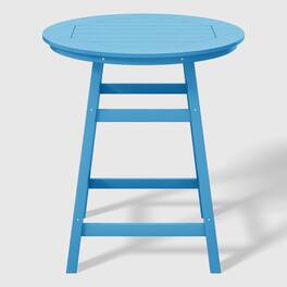 WestinTrends - Malibu Outdoor 35" HDPE Round Patio Counter Height Bar Table - Pacific Blue