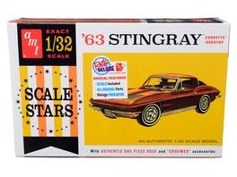Skill 2 Model Kit 1963 Chevrolet Corvette Stingray Hardtop "Scale Stars" 1/32 Scale Model by AMT - Multicolor