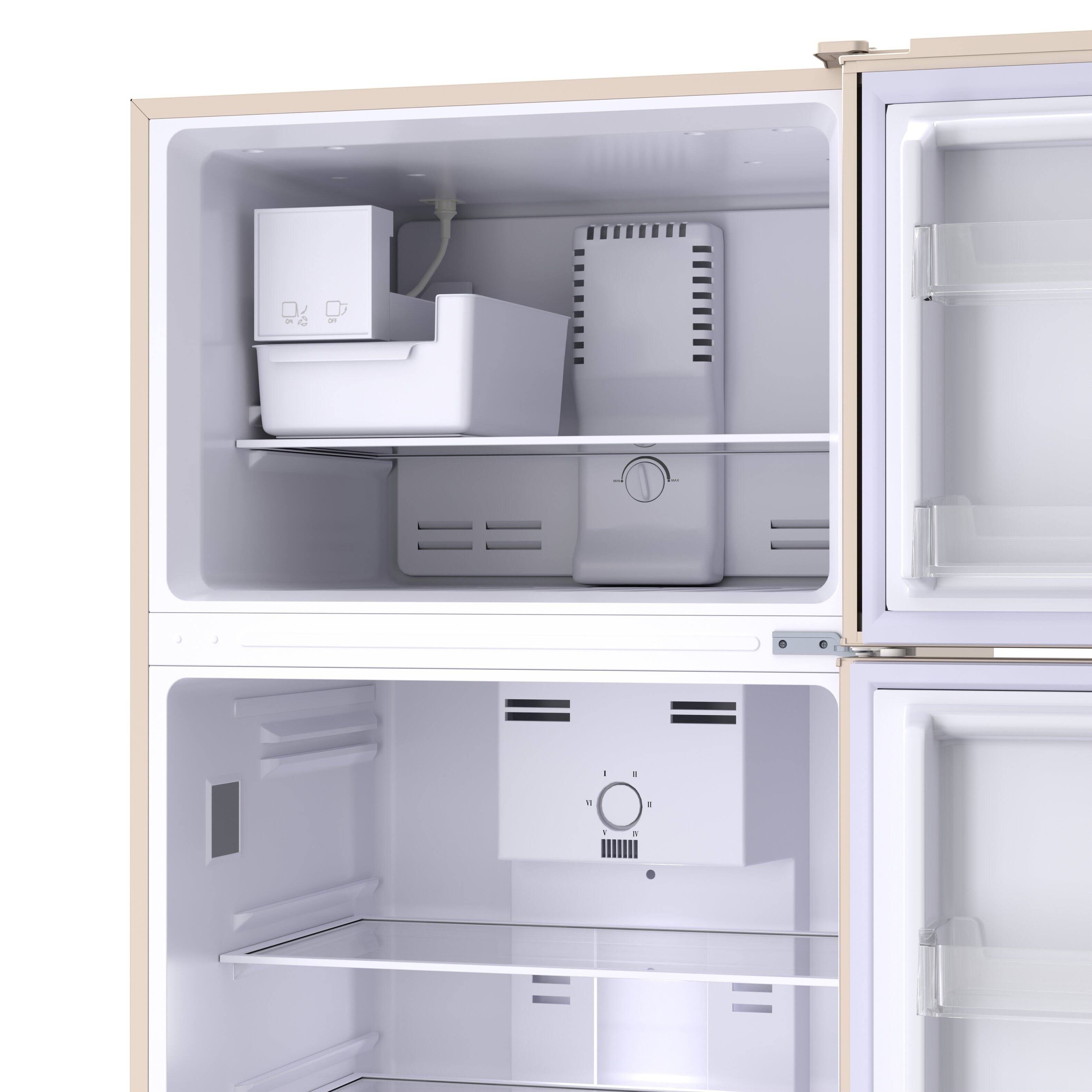 Left. Conserv - Conserv 30 inch Retro 18 cu. ft. Top Freezer Apartment Refrigerator with Ice Maker 110V Counter Depth - Cream.