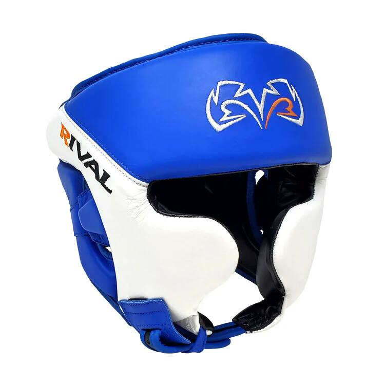 Alt View 1. RIVAL - Rival Boxing RHGC2C Headgear w/ Cheek Protectors - Small - Blue/White - Blue/White.