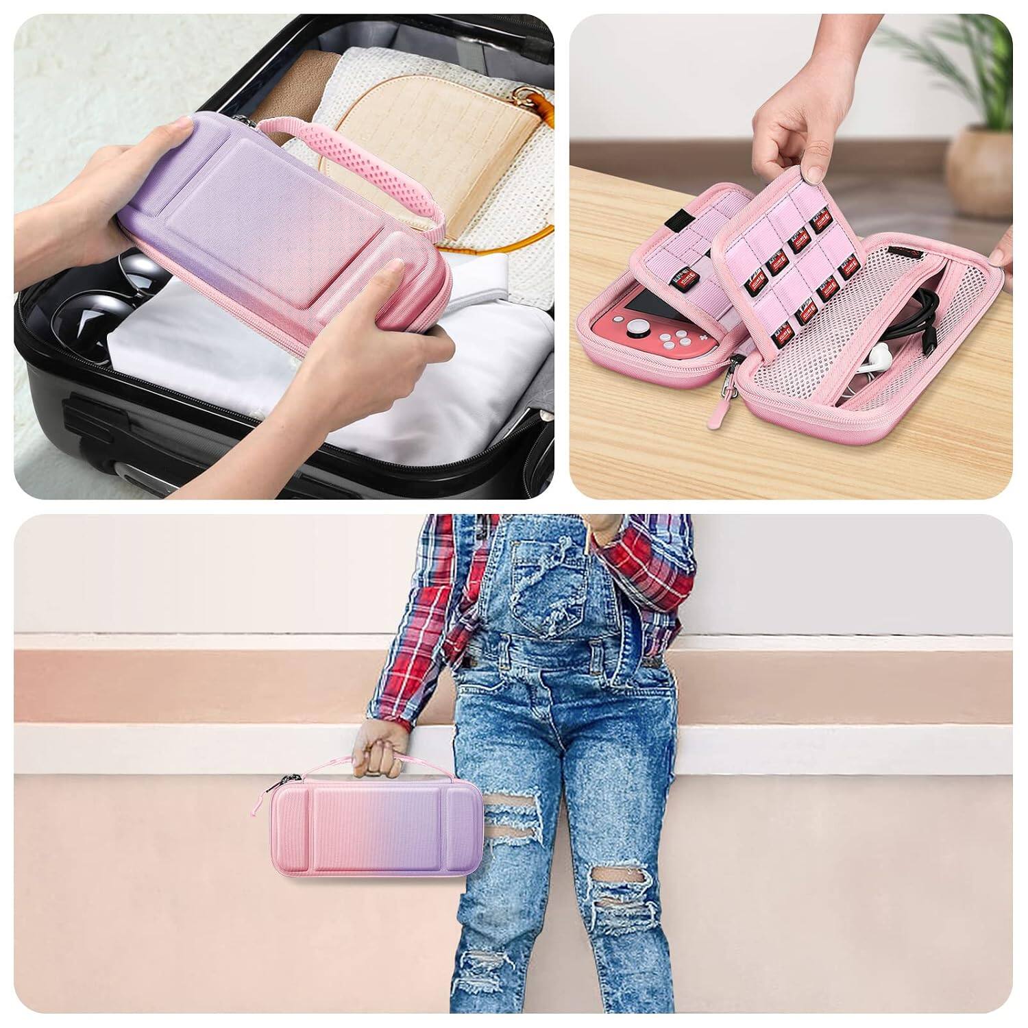 Alt View 3. Fintie - Shockproof Carrying Case for Nintendo Switch Lite 2019, Hard Shell Protective Cover, Portable Travel Storage Bag - Fantasy Ombre.
