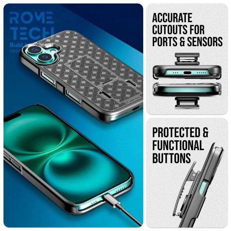 ROME TECH  
Built Design  
ACCURATE CUTOUTS FOR PORTS & SENSORS  
PROTECTED & FUNCTIONAL BUTTONS