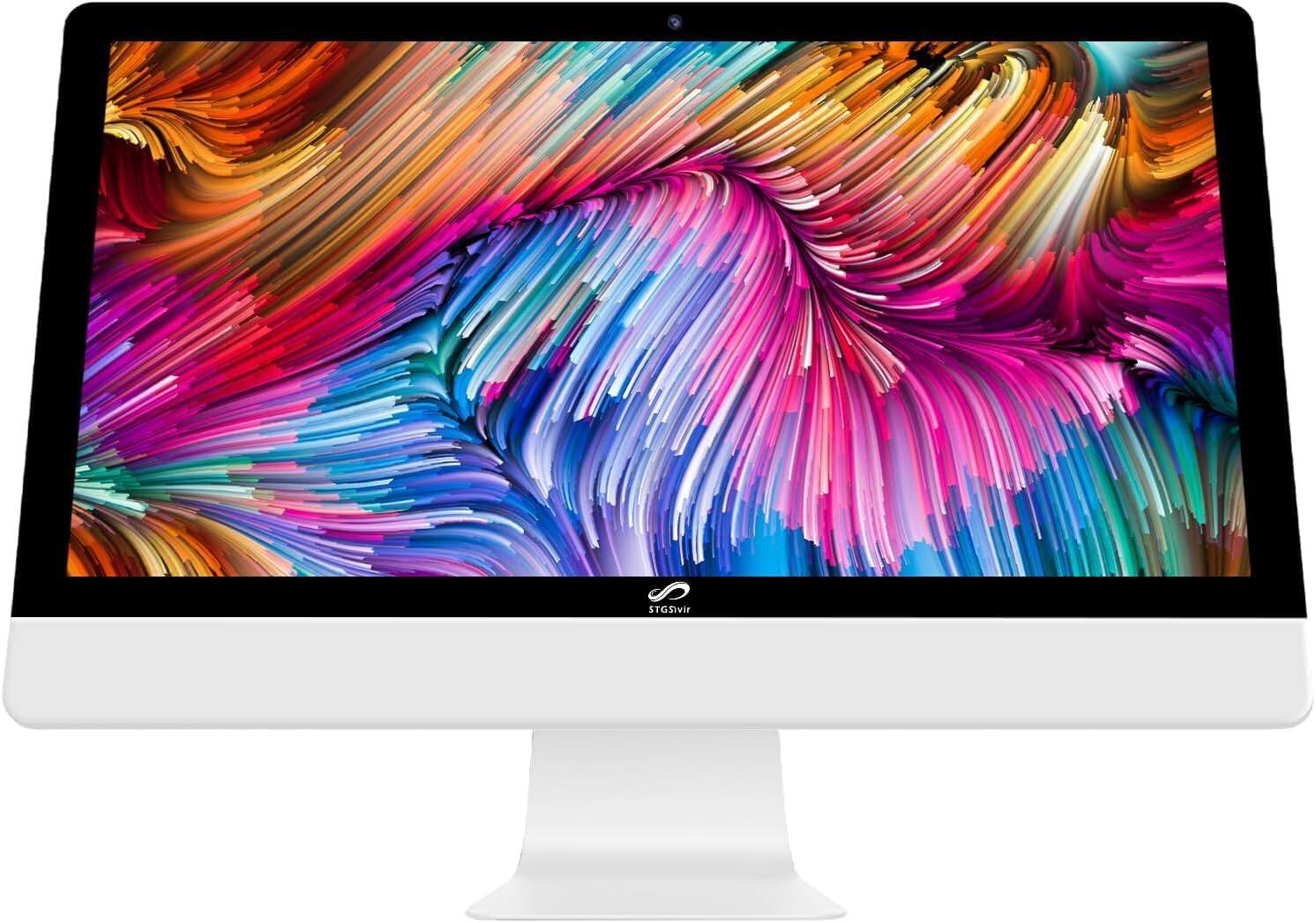 Left. STGSivir - STGSivir All in One Desktop PC, 22'' FHD Display, Intel Core i5 up to 3.0GHz, 16G RAM, 512G SSD, WiFi 5&BT, Win11H - White.