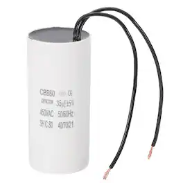 Unique Bargains - 35uF CBB60 Running Capacitor, AC 450V 2 Wires 50/60Hz for Refrigerators, Washing Machines, Water Pumps - White