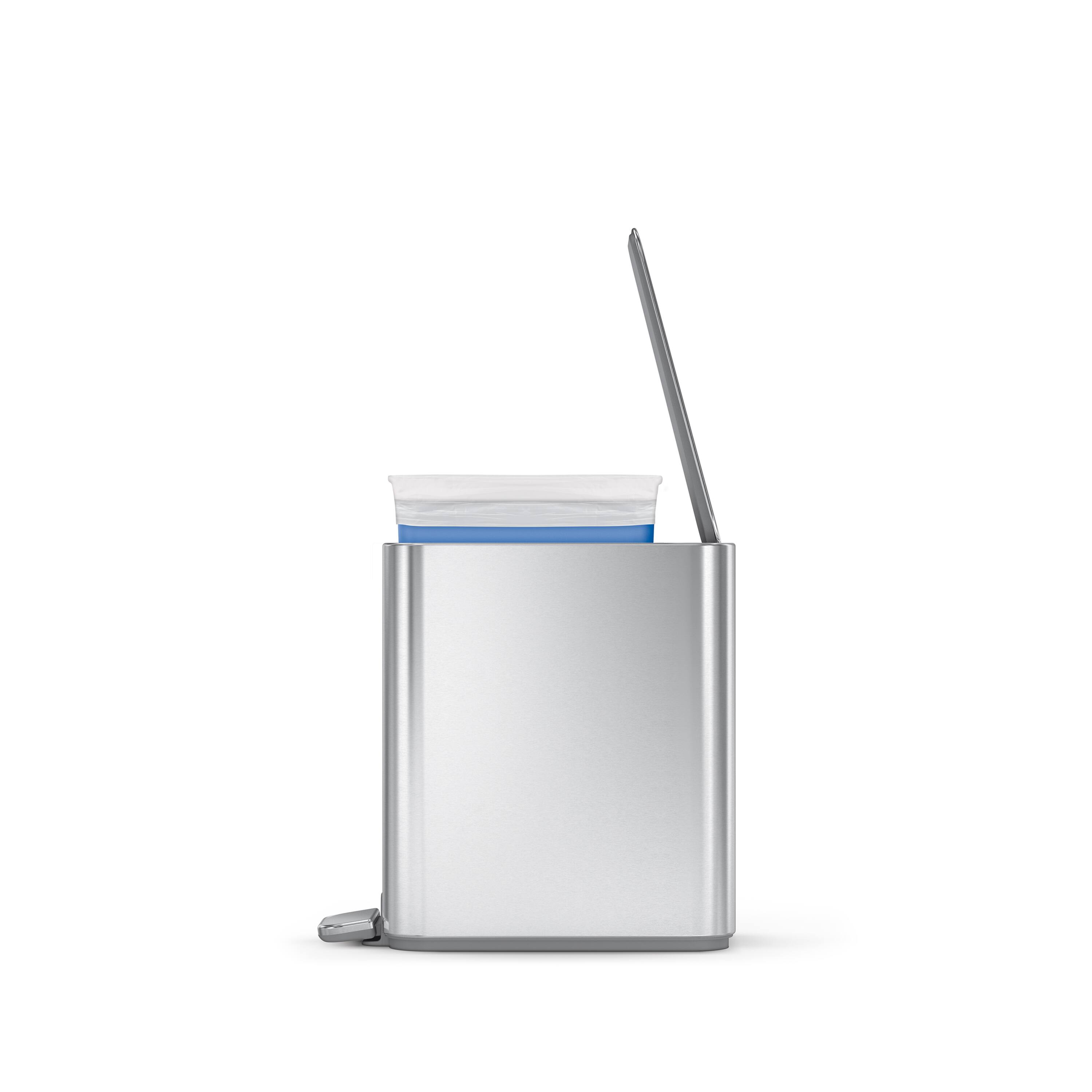 Alt View 1. simplehuman - 5L slim step can, brushed stainless steel - Brushed.