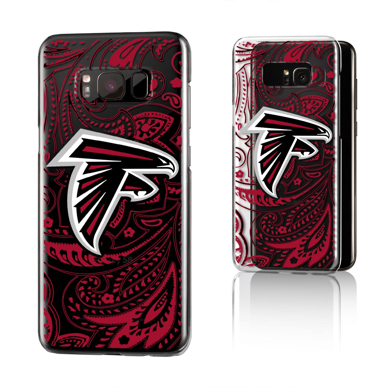 Alt View 2. Keyscaper - Atlanta Falcons Galaxy Clear Paisley Design Case - S23 - Multicolor.