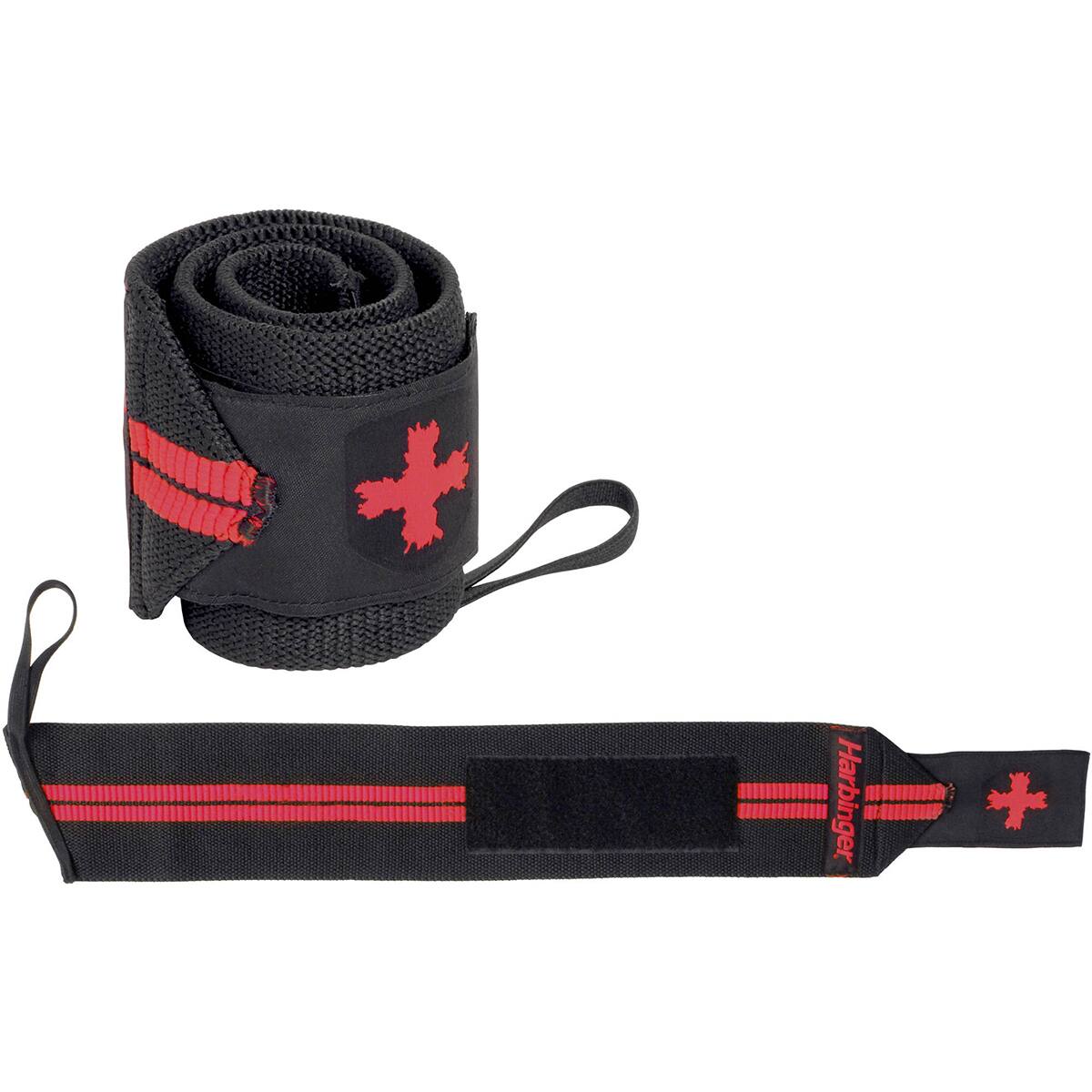 Front. Harbinger - Harbinger Red Line Weight Lifting Wrist Wraps - Black.