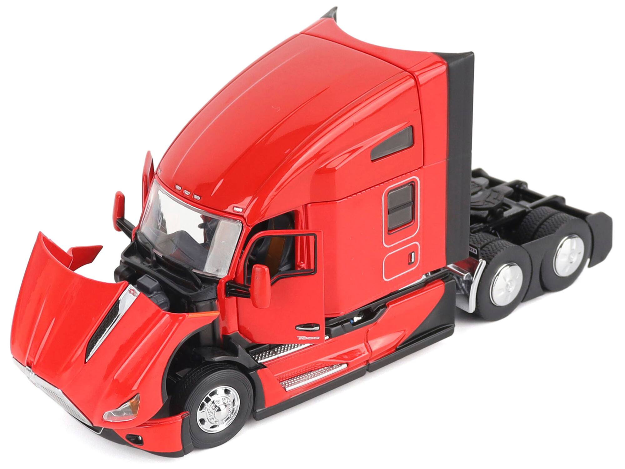 Alt View 1. Diecast Masters - Kenworth T680 76" High Roof Sleeper Cab Truck Tractor Viper Red "Transport Series" 1/50 Diecast Model by Diecast Masters - Red.