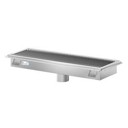 Koolmore - 12" x 36" Floor Trough Drain, 14-Gauge with Subway-Style Grating & Removable Drain Basket, NSF Listed - Stainless Steel