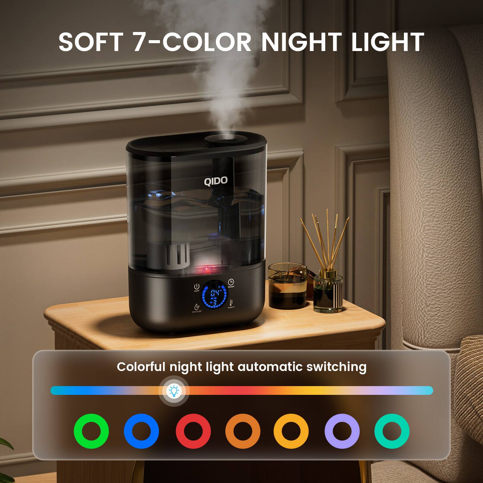 SOFT 7-COLOR NIGHT LIGHT

Colorful night light automatic switching