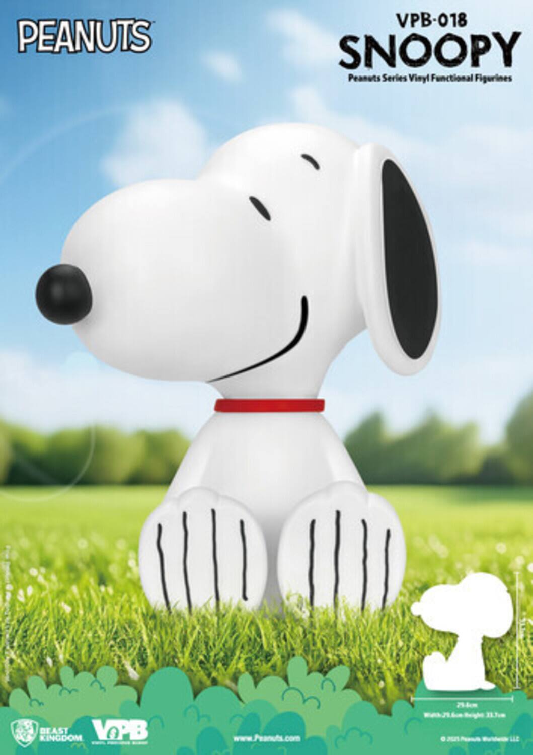 PEANUTS VPB-018 SNOOPY Peanuts Series Vinyl Functional Figurines KINGDOM BEAST VOPB www.Peanuts.com 25-6cm