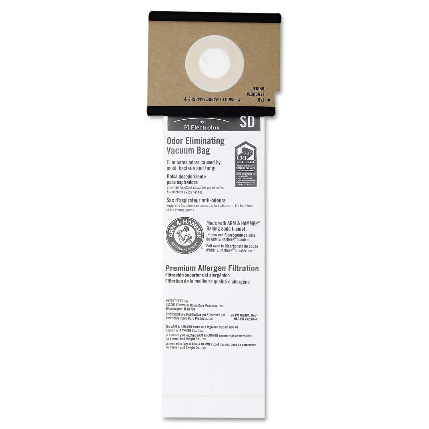Electrolux - SD Premium Allergen Vacuum Bags with Arm and Hammer for SC9100 Series, 5/Pack, 10 Packs/Carton