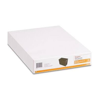 Staples 100% Recycled Hanging File Folders, Straight Cut, Letter Size ...