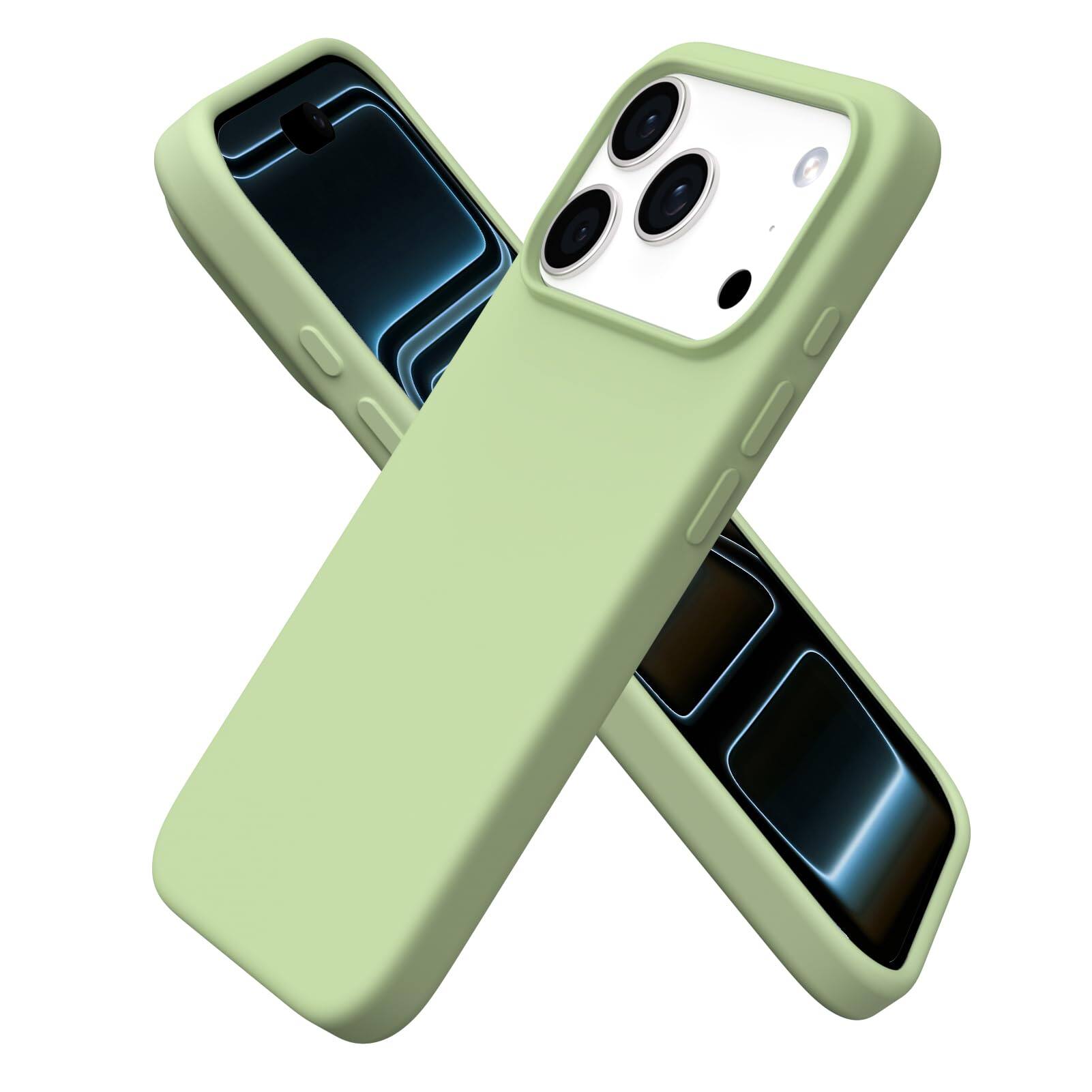 Front. Ornarto - ORNARTO Designed for iPhone 17 Pro Case 6.3", Liquid Silicone Soft Gel Shockproof Protective Case-Matcha - Matcha.