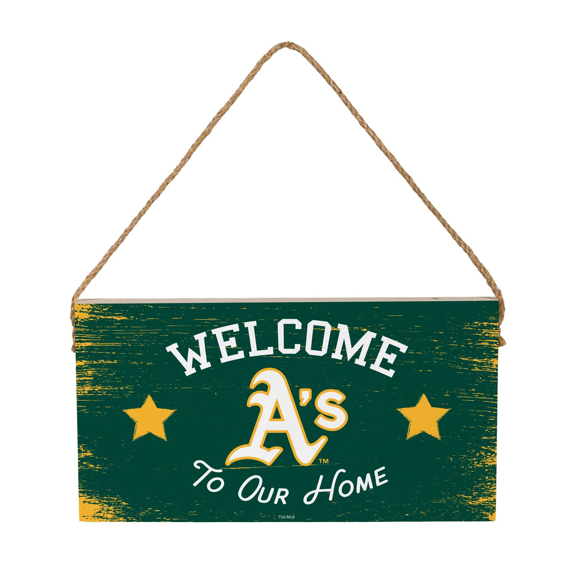 Athletics 6" x 11" Welcome Home Wood Wall Sign with Rope Hanger