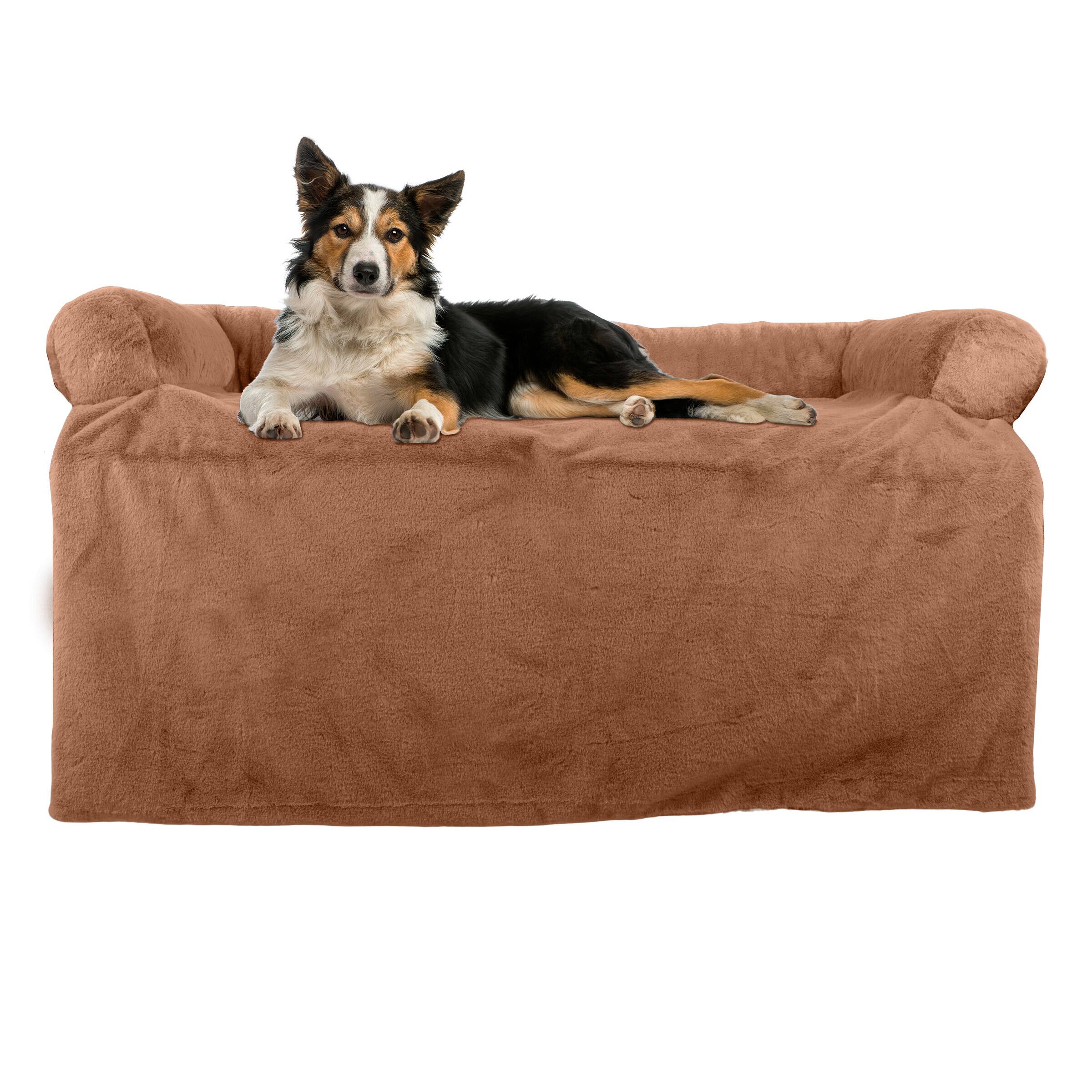 Alt View 1. PetMaker - 36in Plush Dog Bed for Couch - Beige.