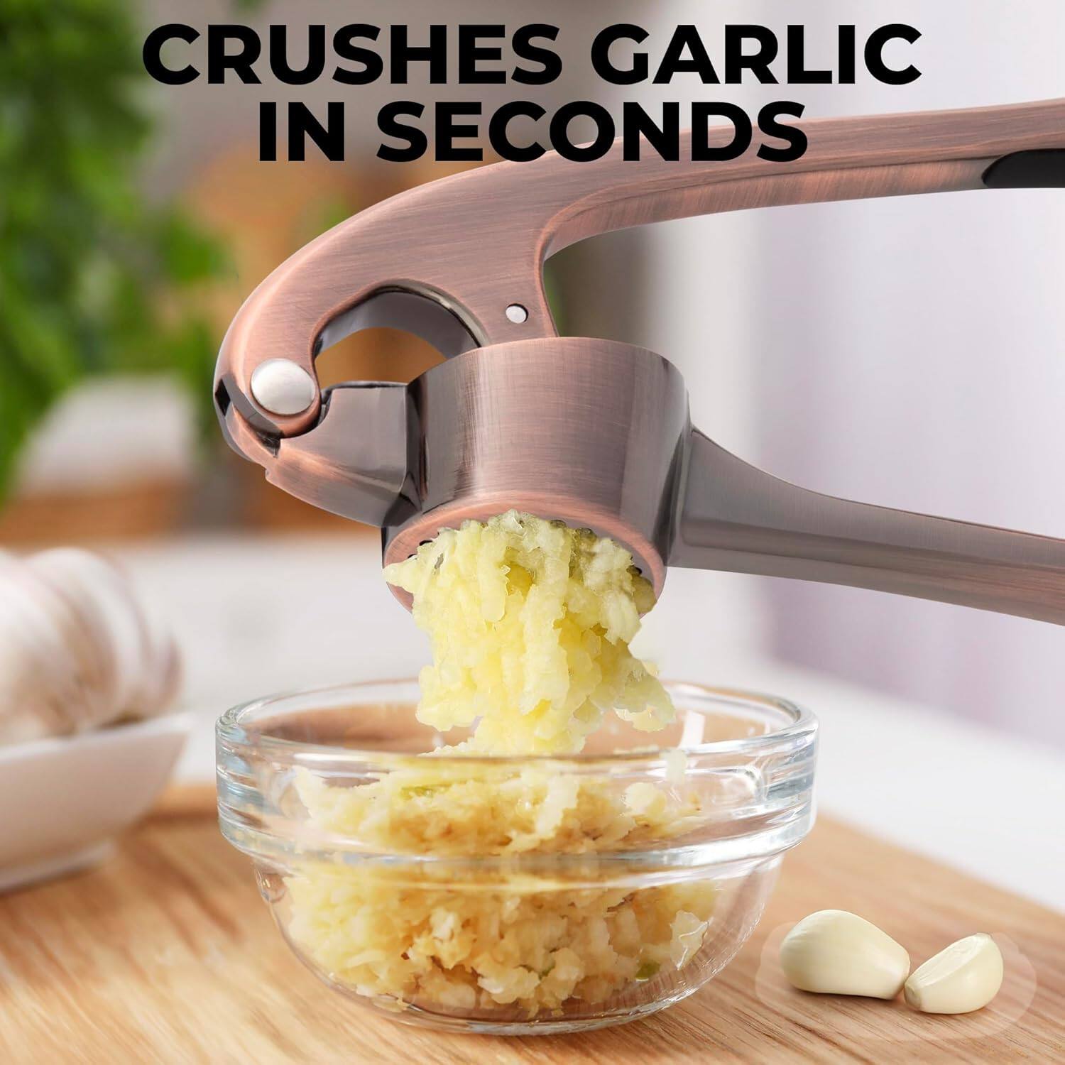 CRUSHES GARLIC IN SECONDS