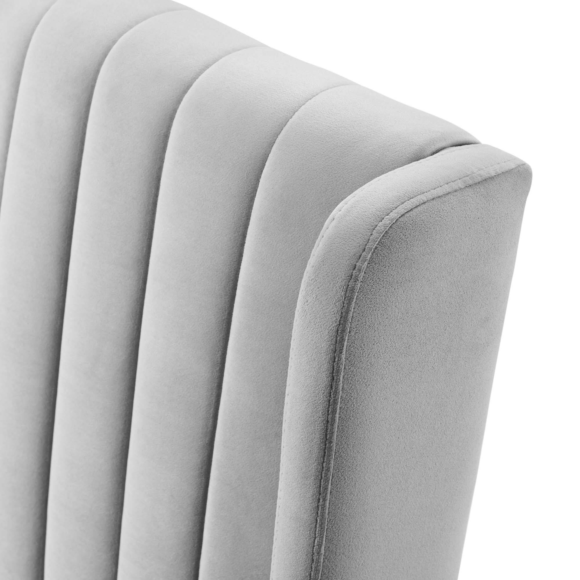 Alt View 5. Modway - Renew Parsons Performance Velvet Dining Side Chairs Set of 2 by Modway - Light Gray.