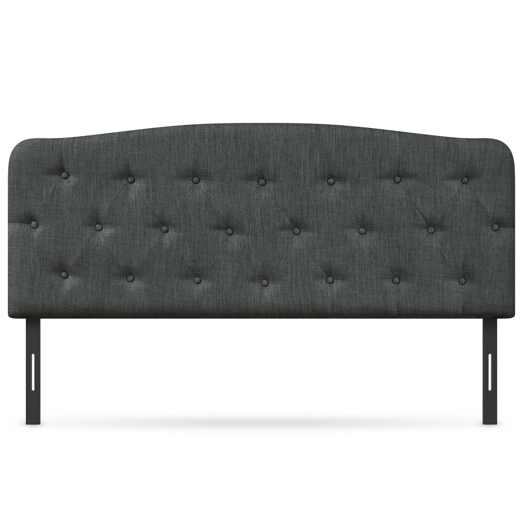 Alt View 9. Costway - Costway Full Size Upholstered Headboard Only Adjust Button Tufted Faux Linen - Dark Grey.