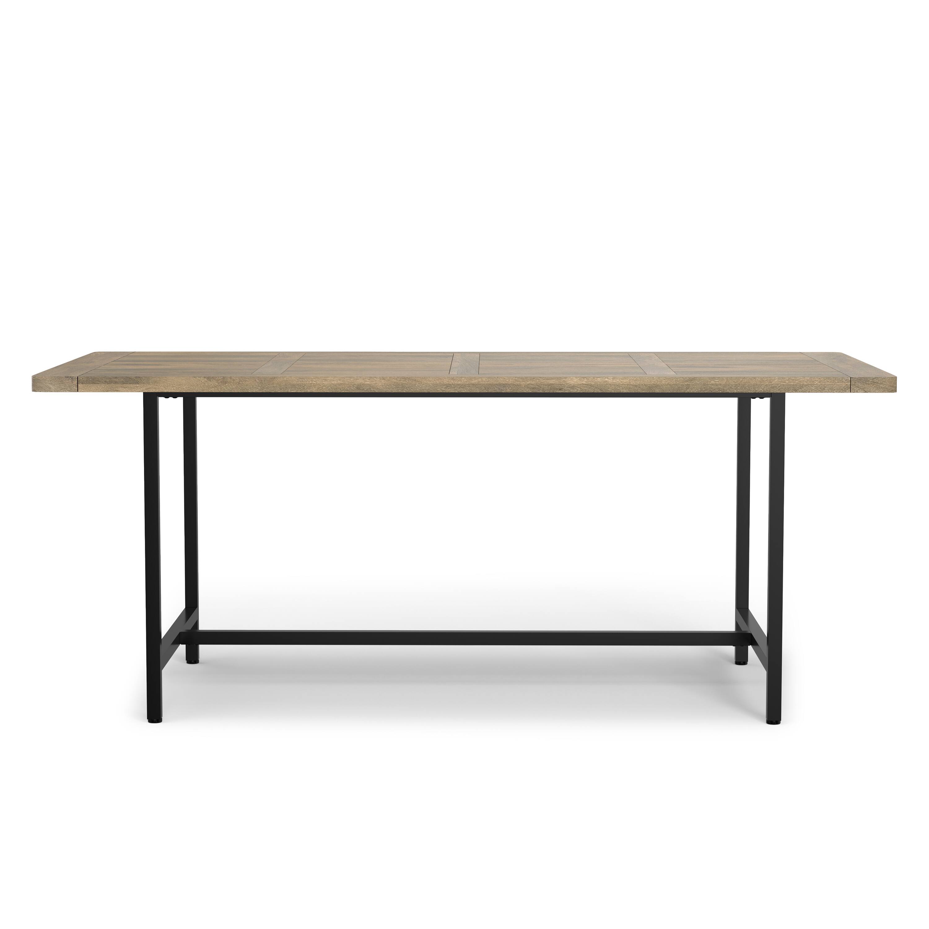 Back. Simpli Home - Campbell 72 inch x 36 inch Rectangle Modern Industrial Dining Table in Grey Wash - Grey Wash.