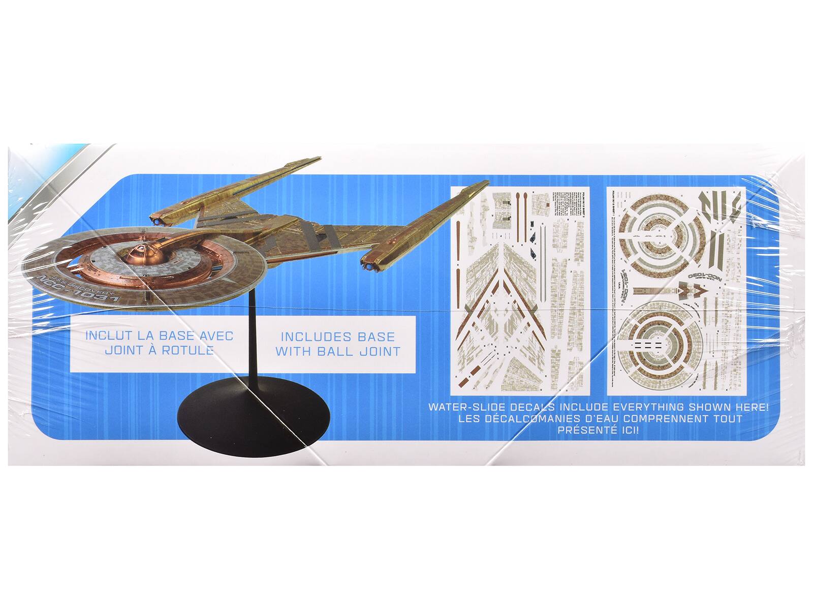 NCC 1031  
INCLUT LA BASE AVEC JOINT À ROTULE  
INCLUDES BASE WITH BALL JOINT  
WATER-SLIDE DECALS  
LES DÉCALCOMANIES D'EAU  
INCLUDE EVERYTHING SHOWN HERE!  
LES DÉCALCOMANIES D'EAU COMPRENNENT TOUT PRÉSENTÉ ICI!