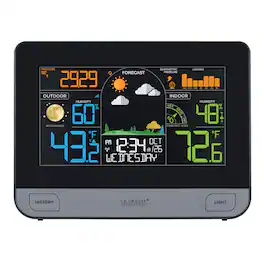 La Crosse Technology - Wireless Digital Color Weather Station with Atomic Time - Black/Silver