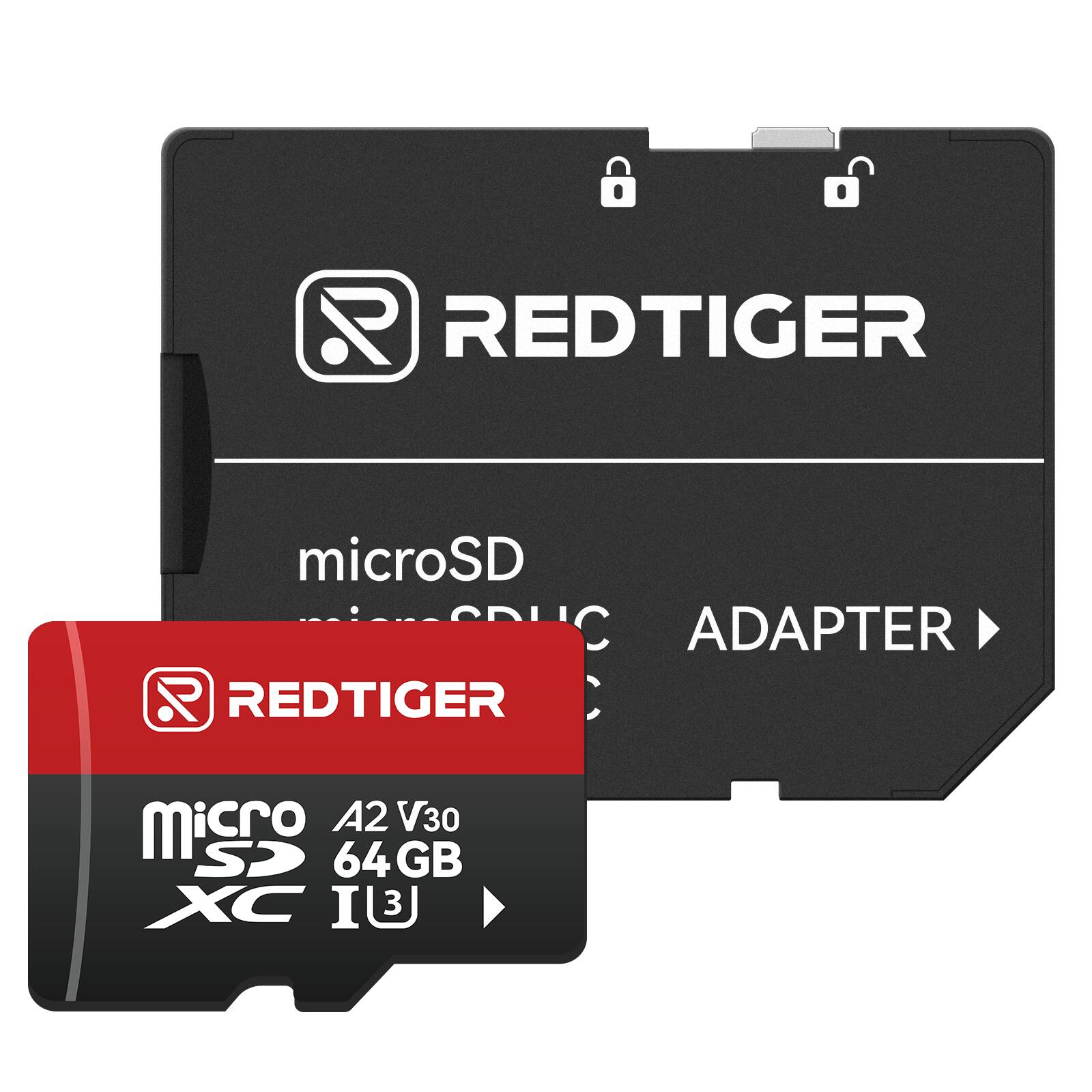 REDTIGER microSD  
REDTIGER ADAPTER  
microSD  
A2 V30  
64GB  
XC  
I3