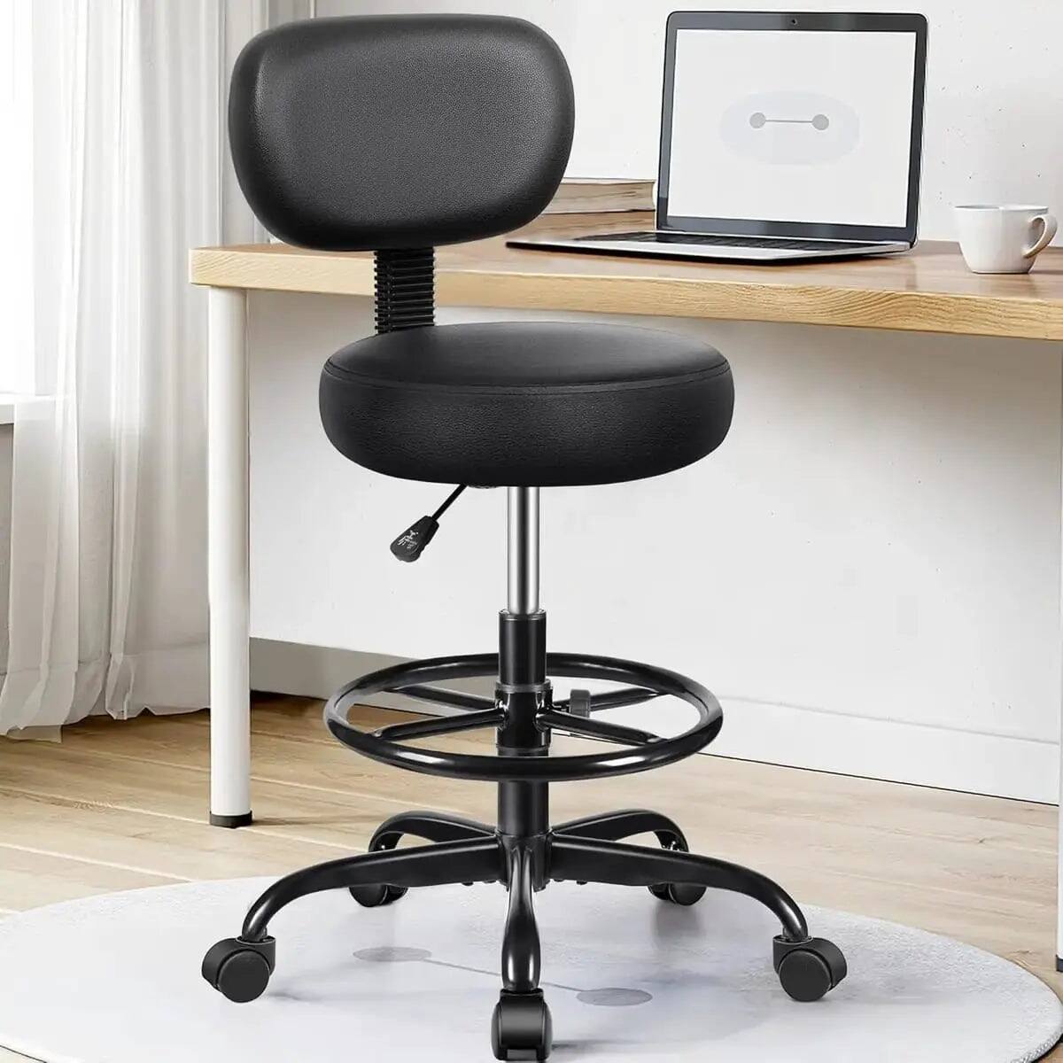 Brick Attic Ergonomic Adjustable PU Leather Swivel Drafting Chair with ...